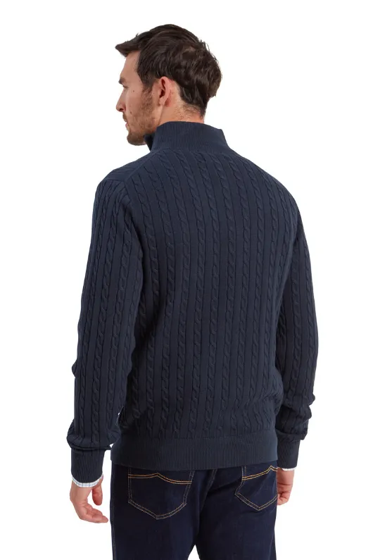 Calton Cotton Cashmere Cable 1/4 Zip Jumper