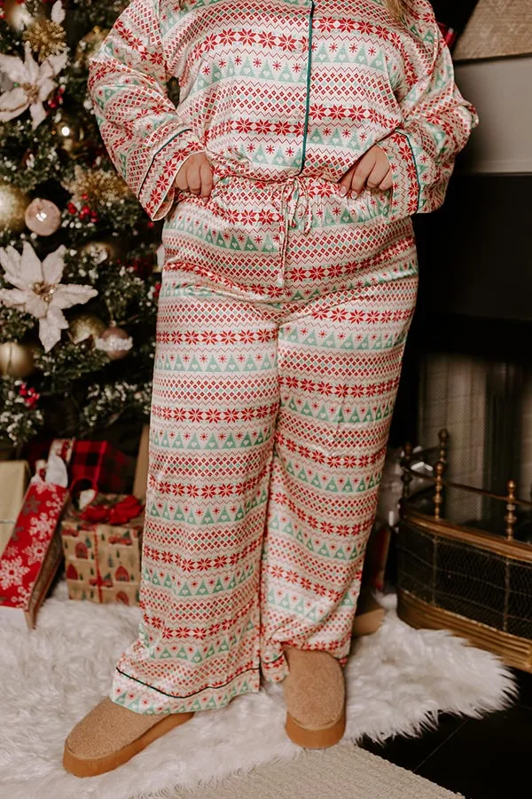 Christmas Morning Satin Pajama Pants Curves
