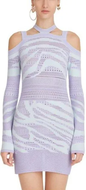 Cut-Out Cold-Shoulder Knit Mini Dress