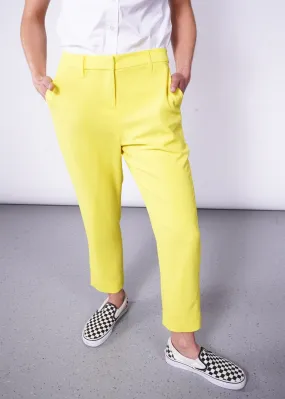 Empower Crepe Slim Crop Pant in Lemon