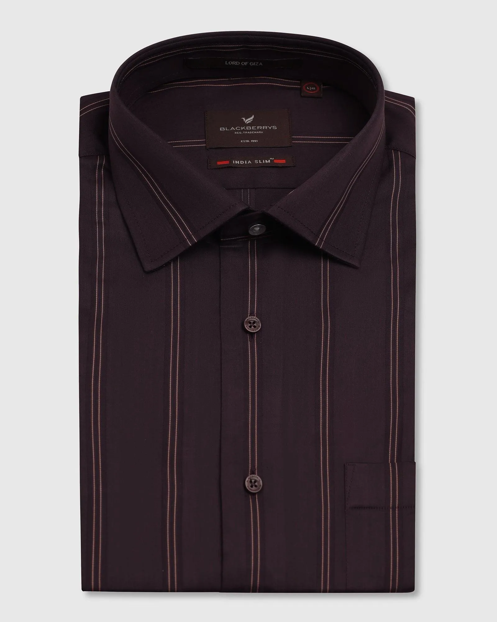 Formal Plum Stripe Shirt - Kolt