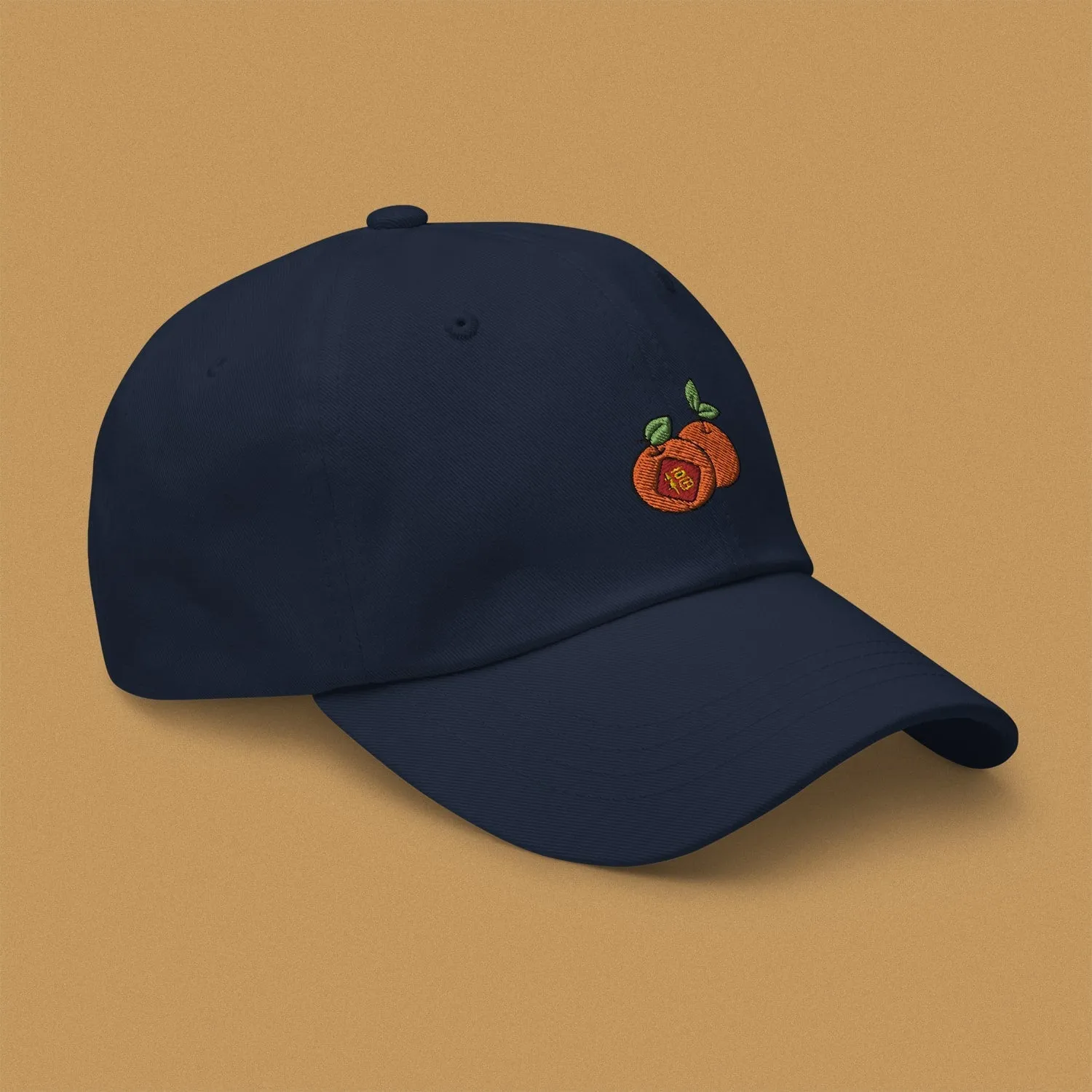 Mandarin Orange Embroidered Cap