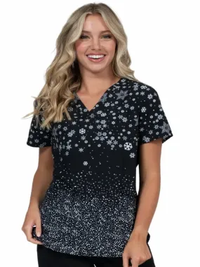 Meraki Sport Women's Print Scrub Top | Winter Vibes