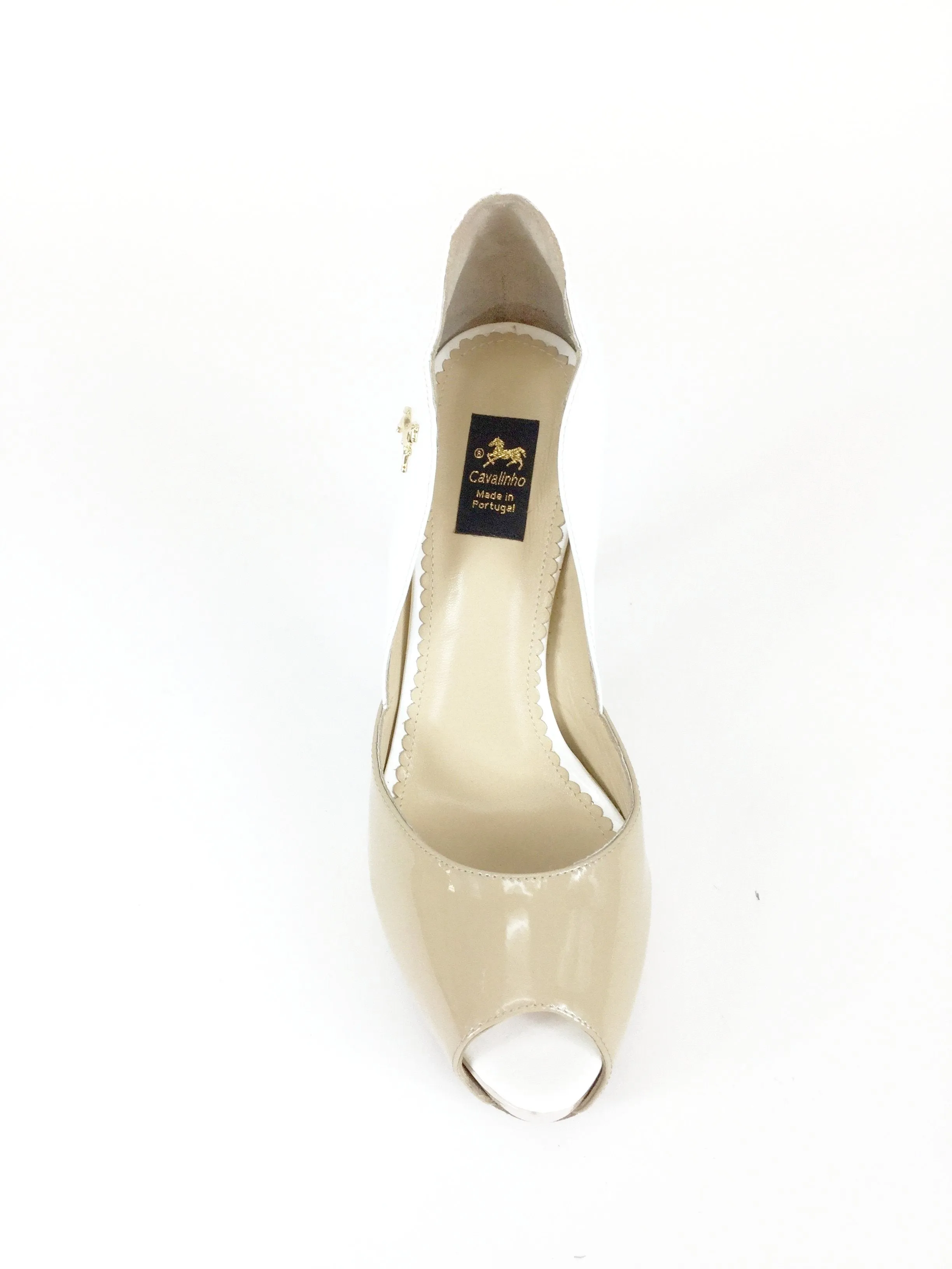 Open Toe Platform Heels Beige